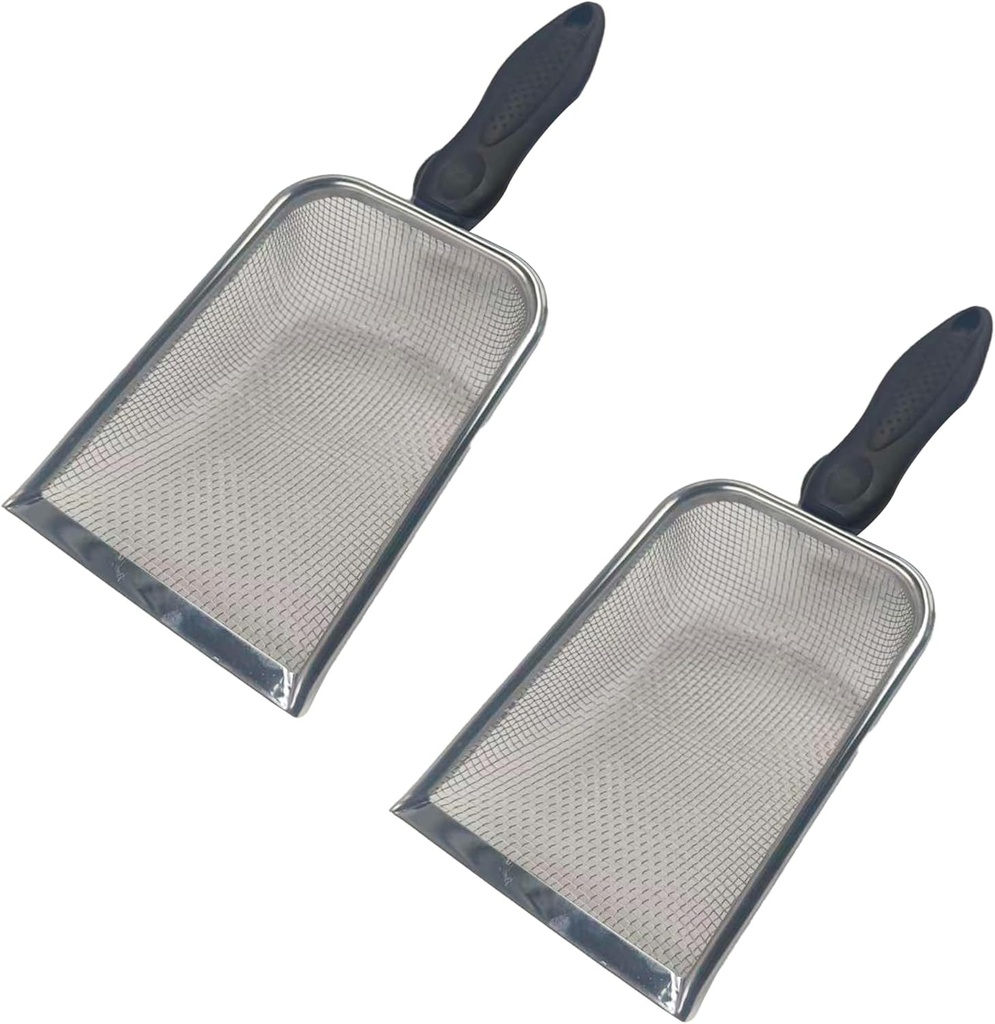 2Pcs Soil Sifter for Gardening, Stainless Steel Garden Sieve with Handle - 3mm Mesh Dirt Sifter for Compost Sand Rocks, Heavy-Duty Gardening Tool for Potting Landscaping and Planting
