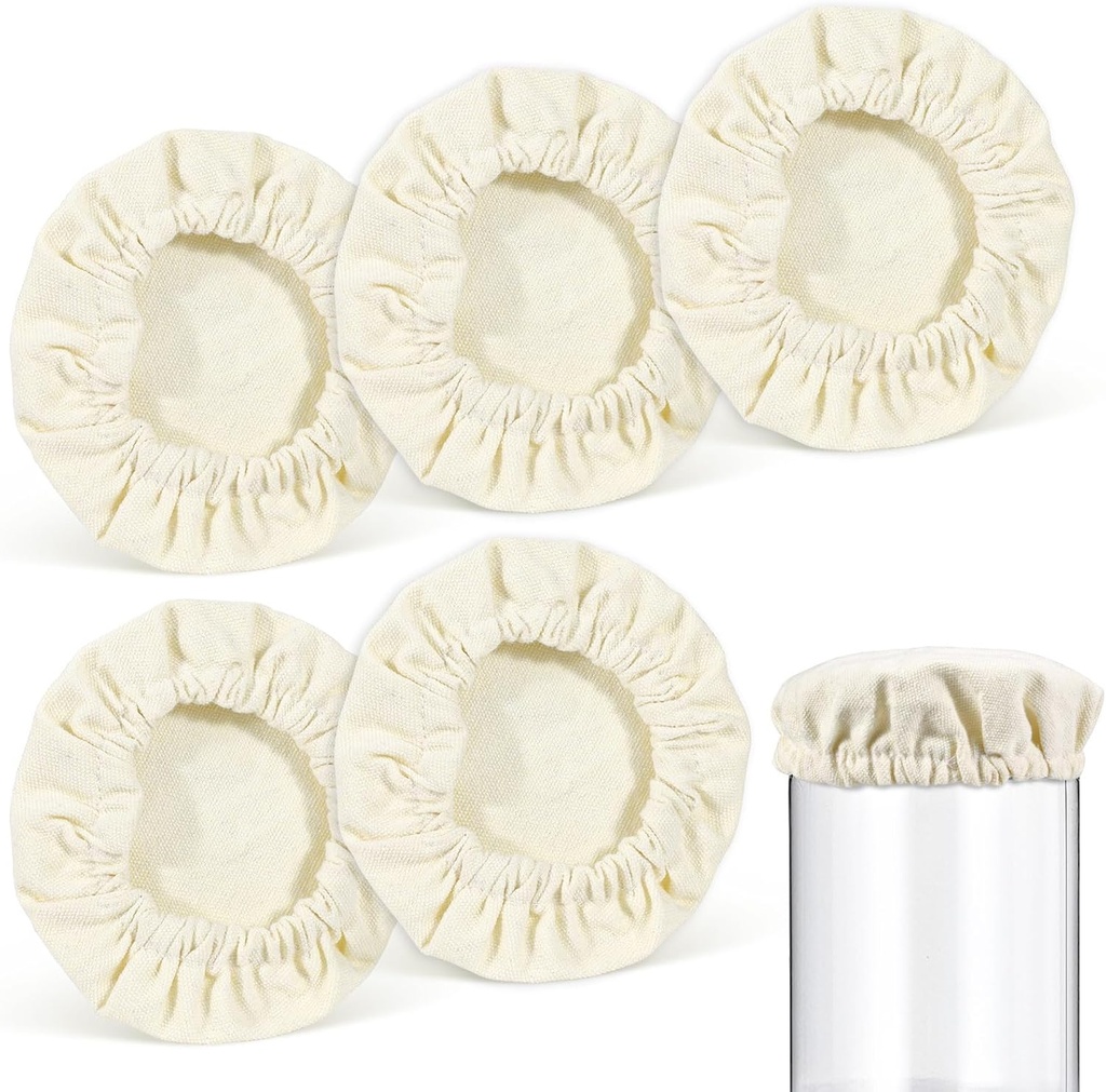 5 Pack Cloth Bowl Covers for Bread Proofing, Heat Preservation Bread Proofing Cover, Reusable Fabric Elastic Sourdough Jar Cover for Rising, Fit Jars Mouth 4-5 Inches (20cm,5Pack)