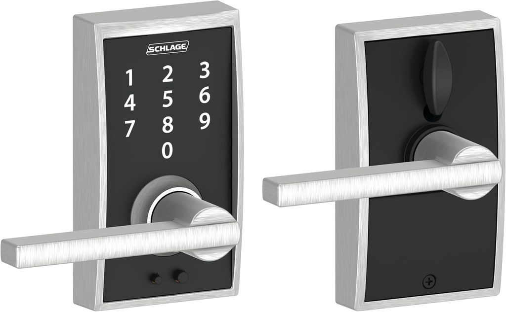 Schlage Touch Century Lock with Latitude Lever (Satin Chrome) FE695 CEN 626 LAT