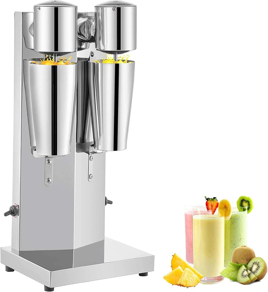 Commercial Milk Shaking Machine, Stainless Steel Double Heads Electric Silent Milk Shake Machine Household Electric Smoothie Blender