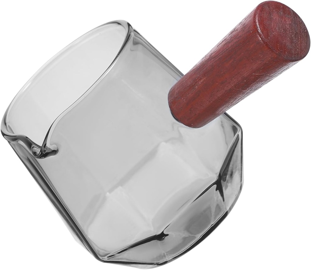 Unomor Mini Glass Pitcher Coffee Measuring Cup Creamer Function Milk Frother Cup for Milk Tea Hot Beverage