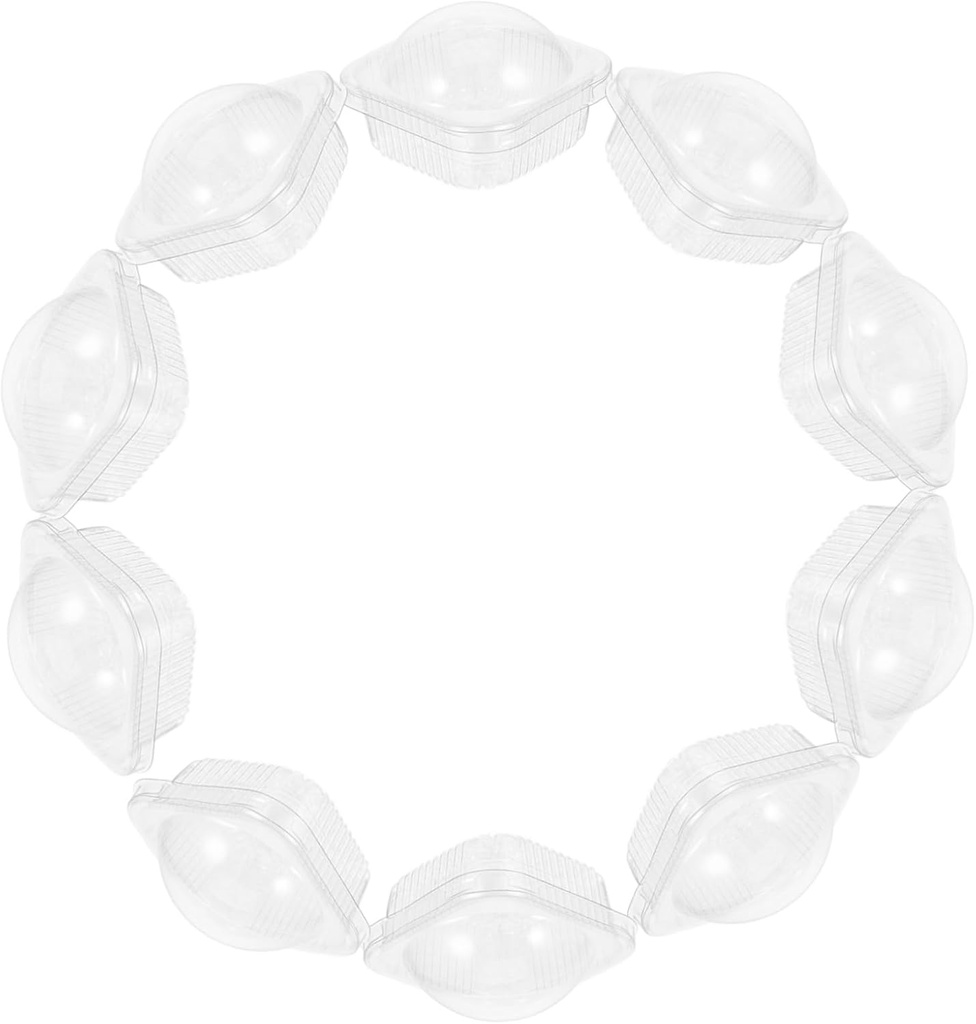 PRETYZOOM 50pcs Cake Stand Cover Single Cupcake Holder Muffin Box Plastic Lids Cupcake Tins Lids Pastry Boxes