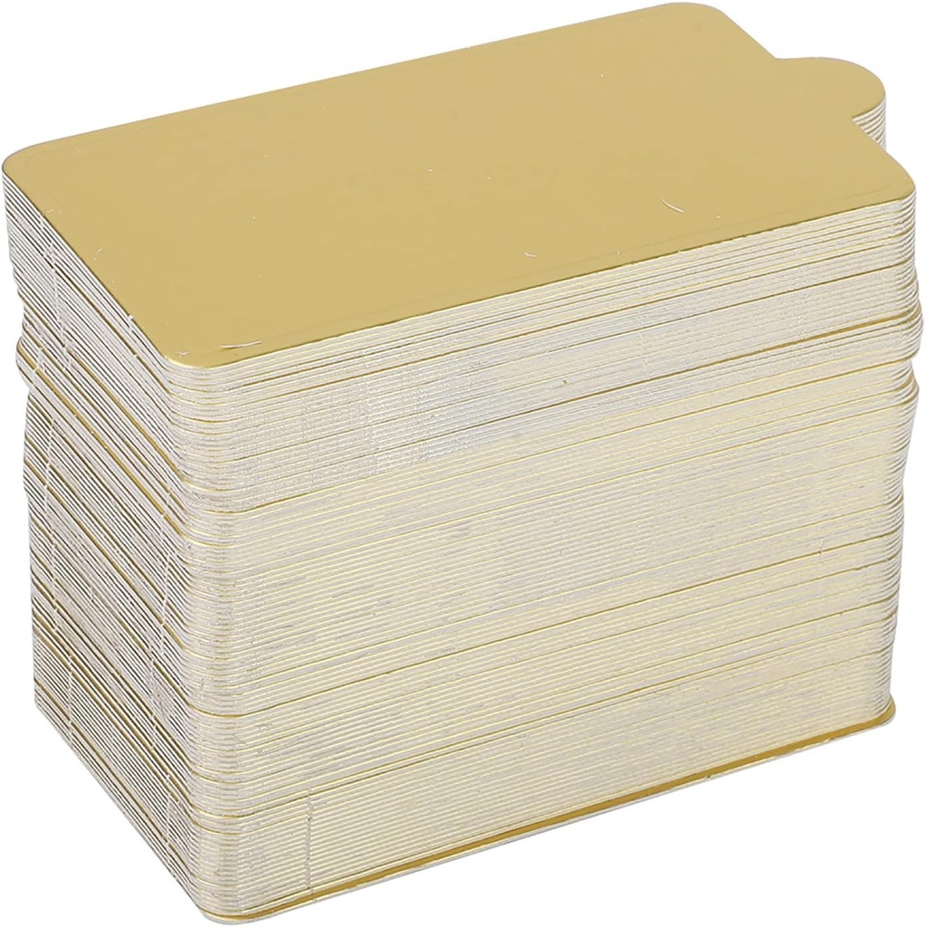 Cardboard Cake Bases, 100 PCS Mousse Cake Boards Gold Paper Cupcake Dessert Displays Tray for Wedding Birthday Cake(Small rectangle)