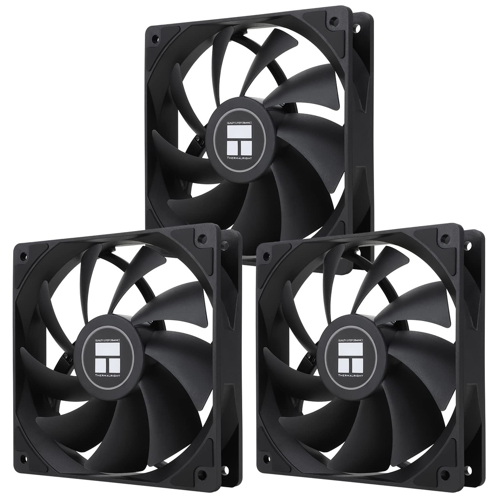 Thermalright TL-C12C X3 CPU Fan 120mm Case Cooler Fan, 4pin PWM Silent Computer Fan with S-FDB Bearing Included, up to 1550RPM Cooling （3 Quantities）