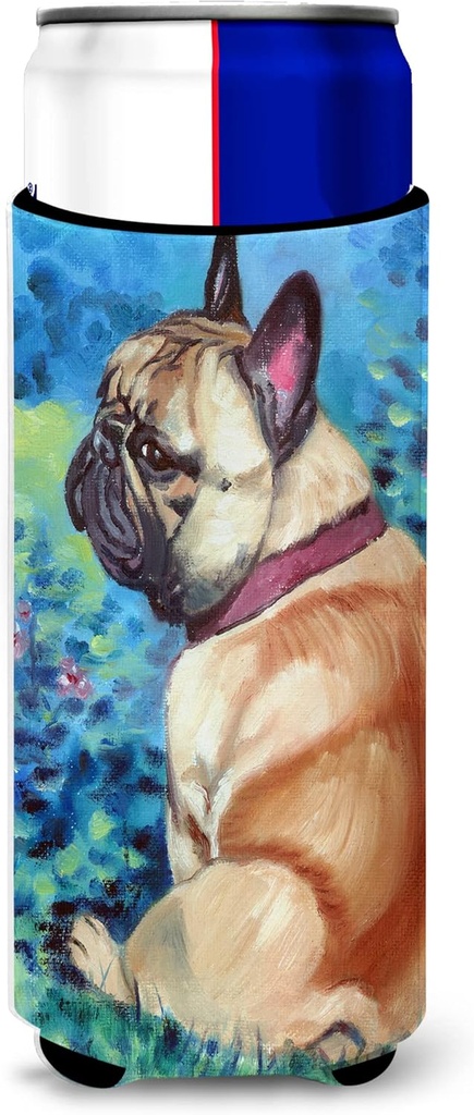 Fawn French Bulldog in Flowers Ultra Beverage Insulators for slim cans