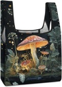 Reusable Shopping Bags,Butterfly Mushroom Print Foldable Grocery Bags,Folding Gift Tote Bags,Travel Recycle Shopping Bags