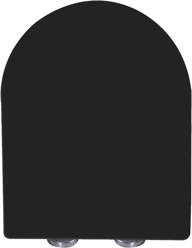 WinZo UF080B Elongated U Shape Toilet Seat Soft Close Quick Release UF Heavy Duty,Soft Closing, Matte Black