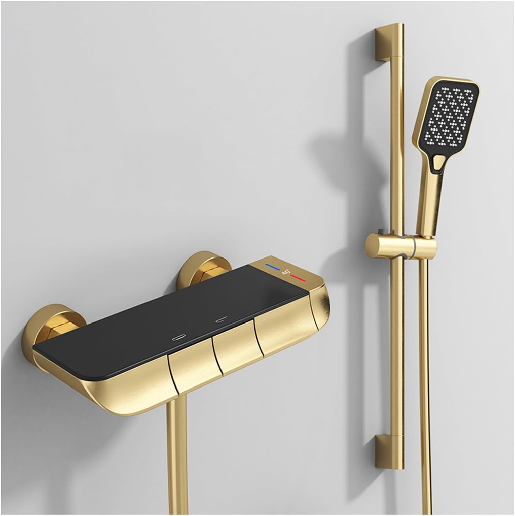 Wall Mount Bathtub Faucet Set, 2 Functions Piano Tub Faucet Set Brass Bathtub Shower Faucet Set 23In Slide Bar Shower System with 3 Modes Handheld Shower Head