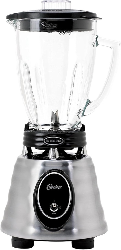 Oster Classic Series Heritage Blender with 6-Cup Glass Jar, 1000W Power, Stainless Steel Countertop Kitchen Blender