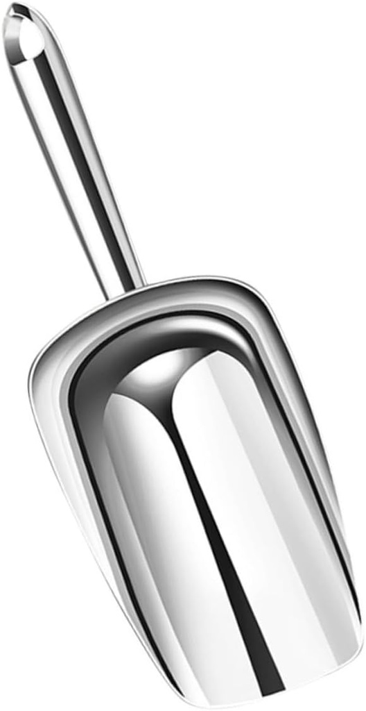 Household Stainless Steel Ice Scoop Versatile Kitchen Shovel for Ice Cubes Flour Nuts Candy Smooth Design for Home Professional Use