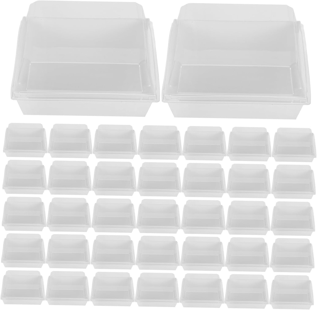 ABOOFAN 50pcs Food Packaging Box Cake Slice Container Cupcake Box Portable Cake