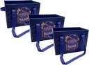 Earthwise Collapsible Reusable Shopping Box Grocery Bag Set with Reinforced Bottom Storage Boxes Bins Cubes (Set of 3) (BBQ Time)