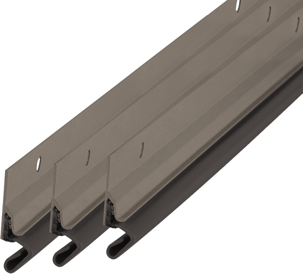 M-D Building Products 52048 Satin Nickel Aluminum and Premium Rubber Heavy-Duty Screw-on Top and Sides Door Seal Kit