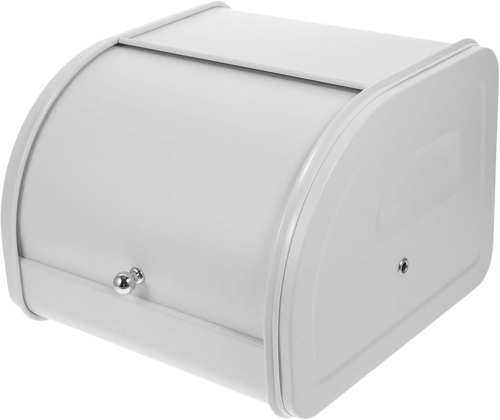 Metal Bread Box for Kitchen Countertop Sturdy Iron Bread Storage Container with Capacity Rounded Edges for Safety Dust-resistant Bakery Organizer for Home and Bakery Use Small Milk