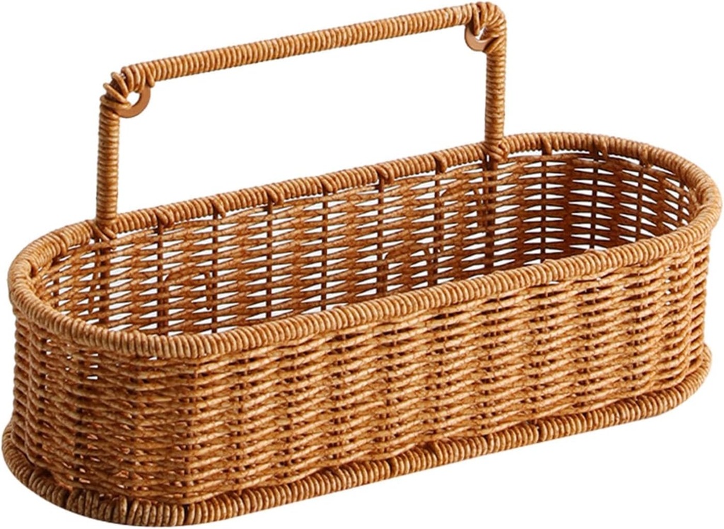 Handwoven Hanging Basket for Kitchen and Bathroom Storage, Oval, 31.5