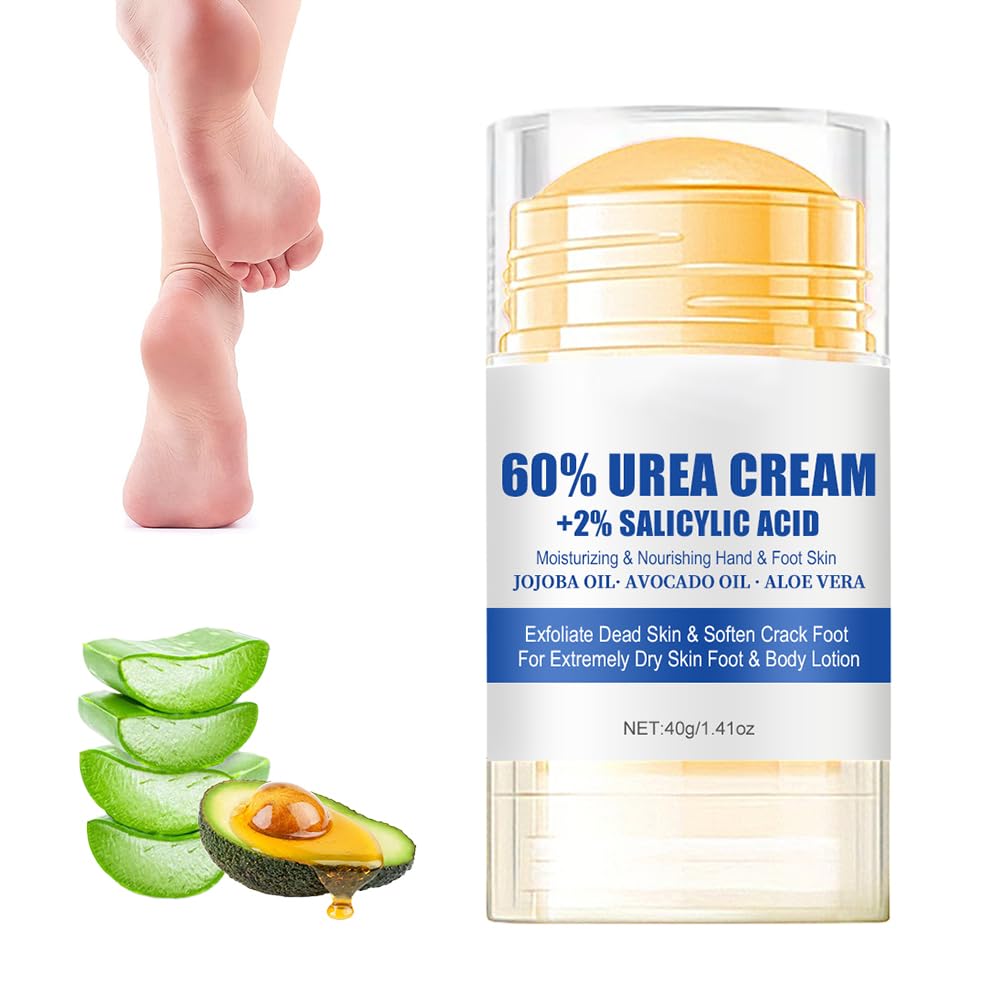 60% Urea Hydrating and Anti-Cracking Foot Cream, Moisturizing Foot Cream to Repairs and Relieves Cracking and Dryness Feet, Foot Lotion Heel Stick Repairs for Hands, Knees, Elbows (1)