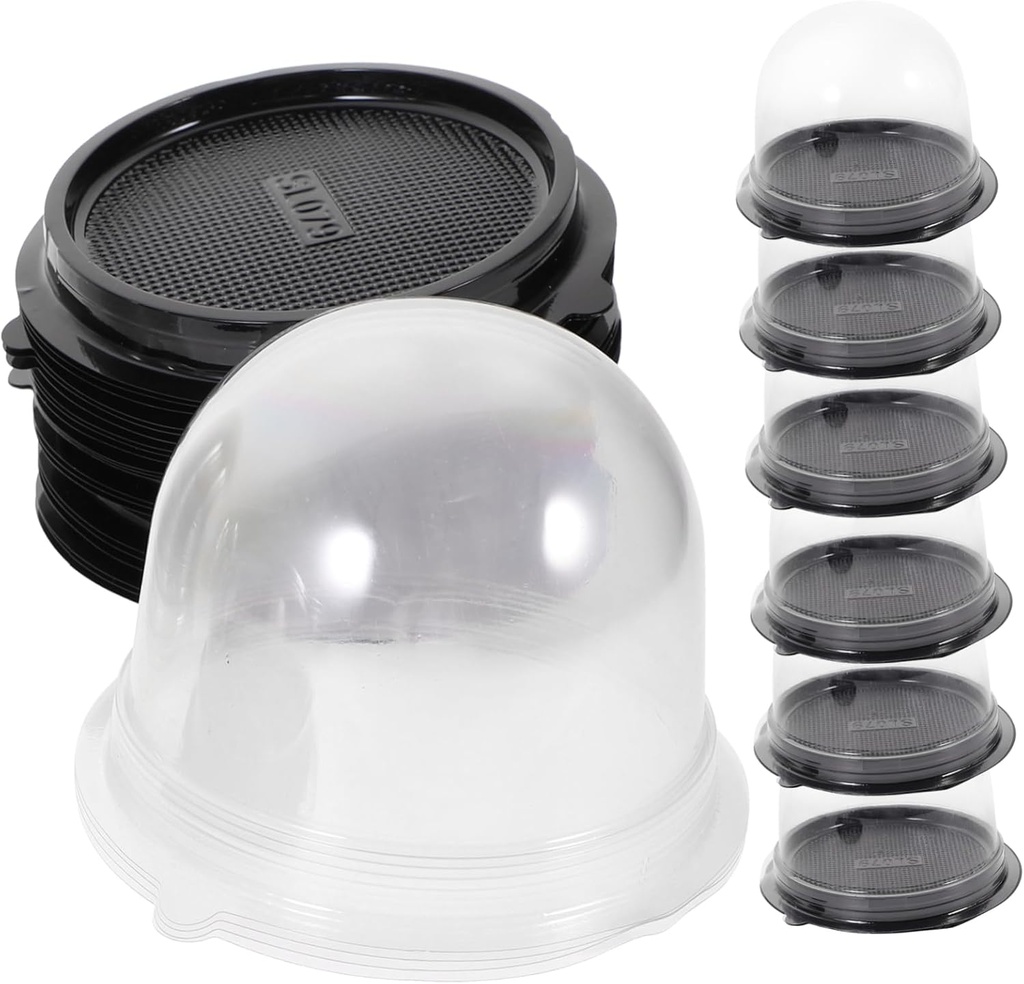 OUNONA Set of 50 Cake Boxes Lids Round Cake Carrier Boxes for Wedding Birthday Party