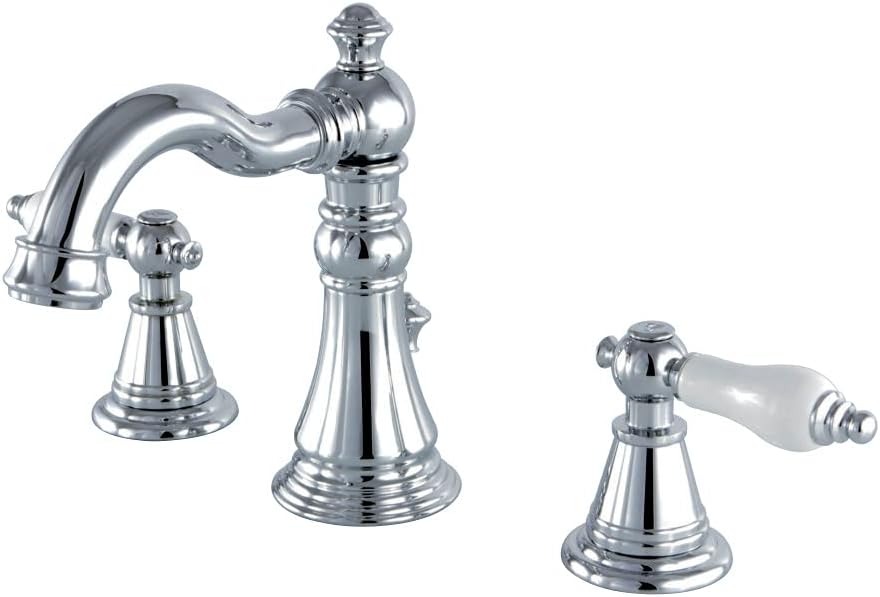 Kingston Brass FSC1971PL English Classic Widespread Lavatory Faucet, 5-5/16" Spout Reach, Polished Chrome