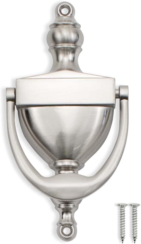 SANATO Nickel Door Knocker Hardware Door Knockers for Front Door, 6.2 inch Height (6.2" Height, Nickel)