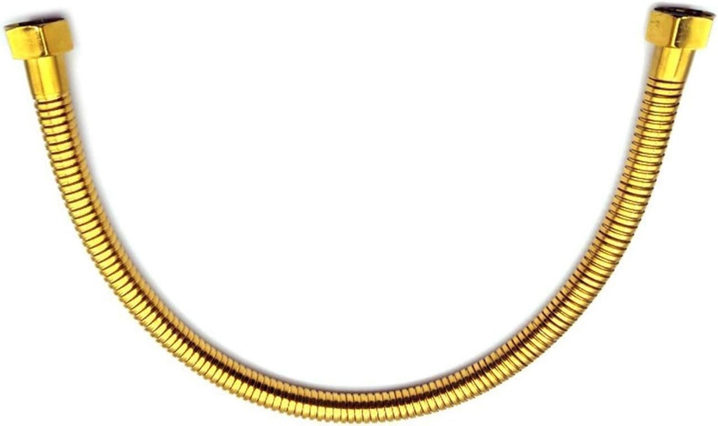 Gold Plumbing Pipe,Golden Plumbing Hose 1/2 Angle Valve Connector, Stainless Steel Gold Toilet Hose for Bathroom,Fittings Pipes, Pipe Fittings and Accessories (50cm)