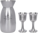Boundless Voyage 3 Pieces Titanium Japanese Sake Set, 150ml Sake Carafe with 2 Cups, for for Sake Japanese Wine/Soju/Drink/Tea Dishwasher Safe Portable Drinkware for Outdoor Travel