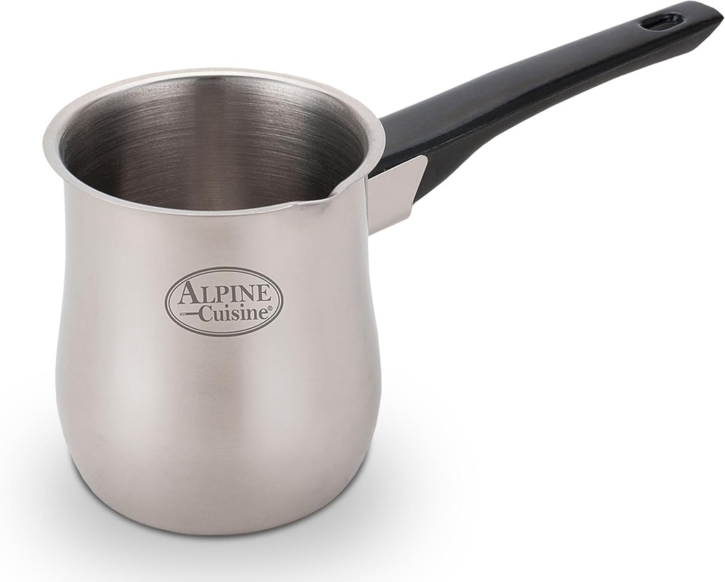 Alpine Cuisine Coffee Warmer 30oz Turkish Coffee Maker Butter Warmer Mini Stainless Steel Greek Coffee Heating Melting Milk Pot with Spout for Home & Café