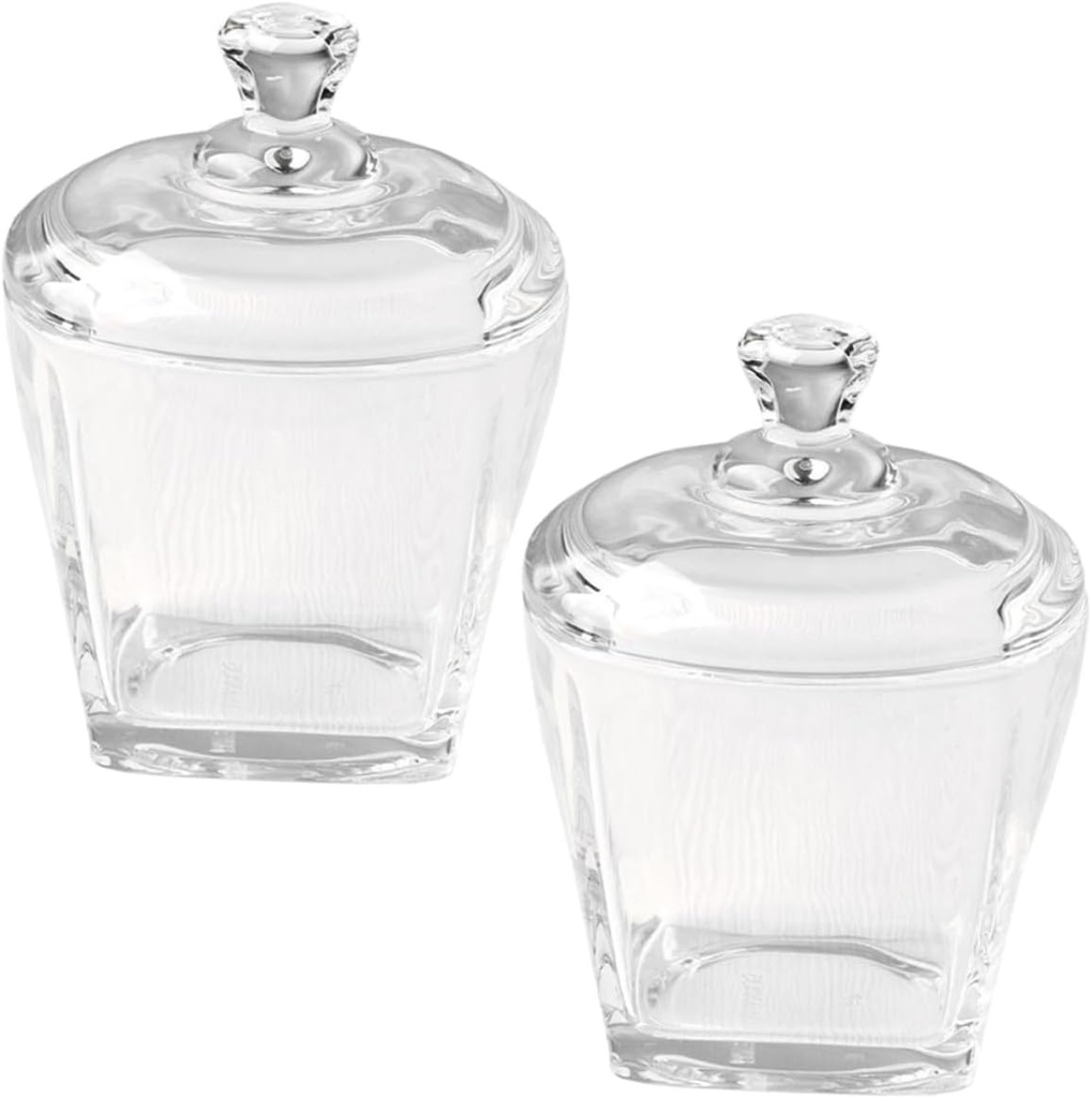 Ciieeo 2Pcs Clear Glass Jars with Sealing Lids for Food Storage Airtight Candy Canisters Cereals Cookies Containers Kitchen Pantry Organizer