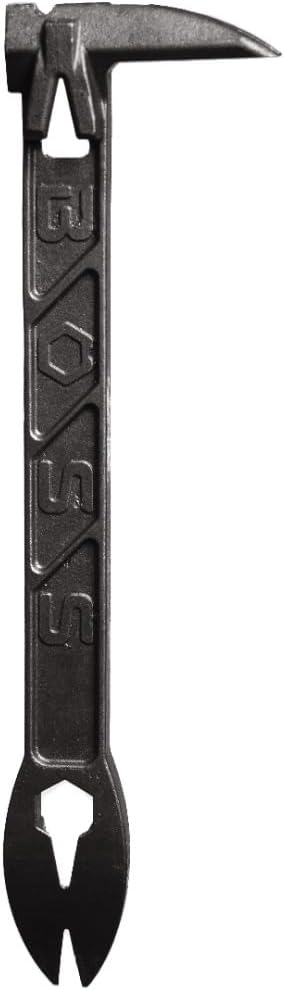 Boss Hammer 9” Boss Paw - Construction-Grade Steel Cats Paw Nail Puller with 4 Points of Pull, 13mm Hex Wrench & Striking Face - Ideal for Framing, Carpentry, and Demo Work - Made in USA - BPST