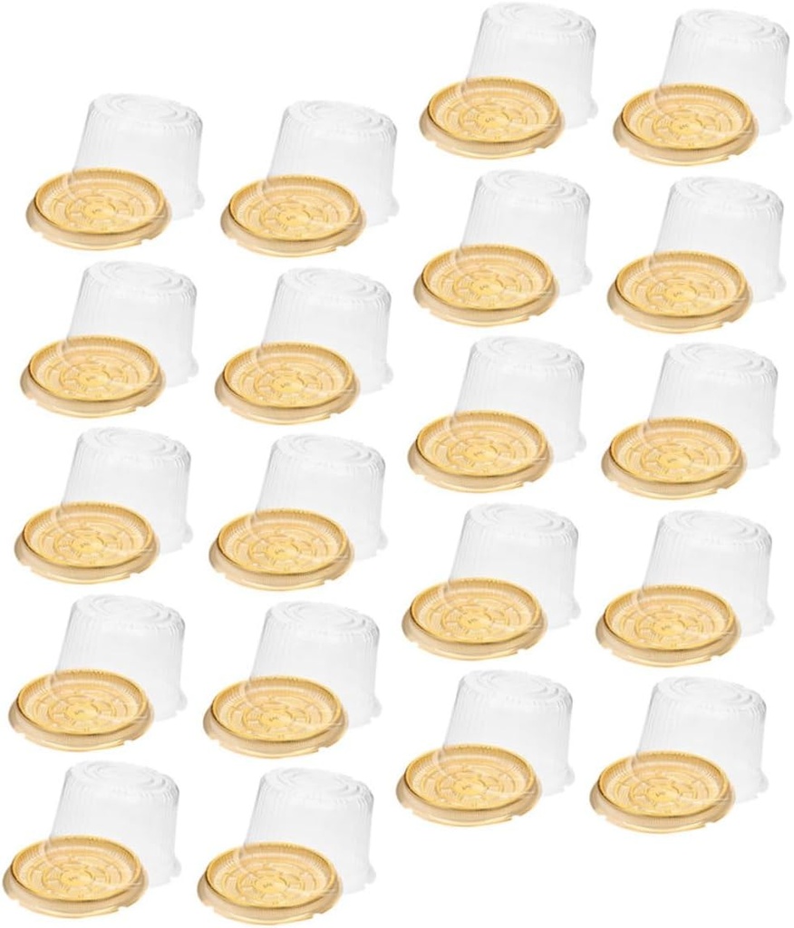 50Pcs Clear Plastic Cake Display Box with Lid Cake Carrier for Birthdays Weddings Showers Safe Food Contact for Desserts and Party Favors