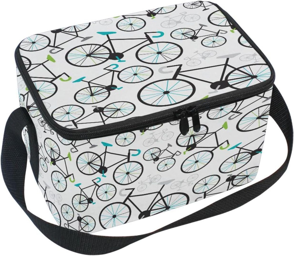 Nander Bicycle Bike Lunch Box Thermal Insulated Cooler Lunch Bags For Girls Boys Work Men Women