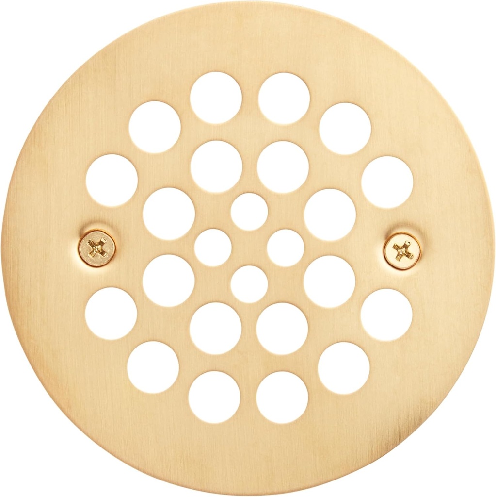 Signature Hardware 480530 4-1/4" Round Shower Drain Strainer - Brushed Gold