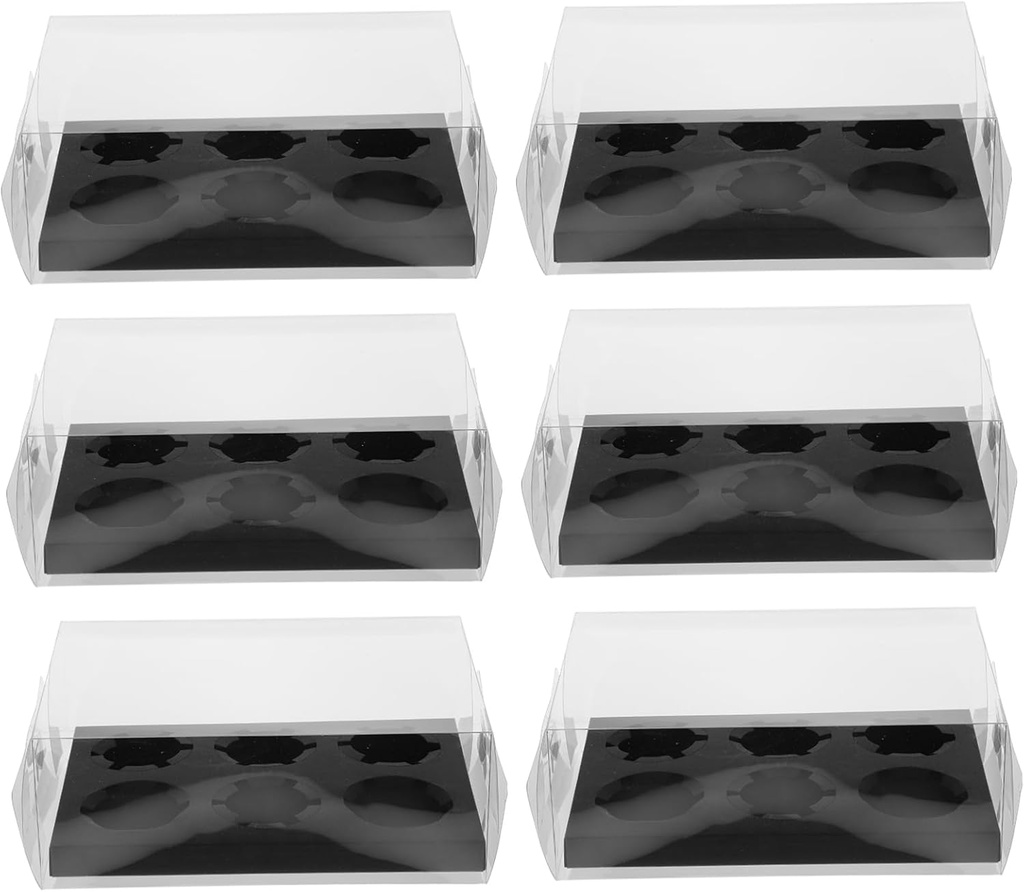 6pcs Transparent Cupcake Boxes Base Bakery Packaging for Muffins Cookies and Desserts for Parties Weddings and Special Events