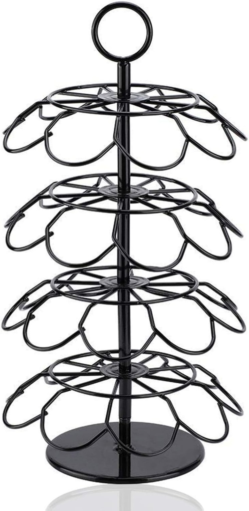 K Cup Holder Coffee Capsule Holders for 36 Cups Smooth Spinning Coffee Storage Rack Organizer Strong Electroplated Iron Stand for Home Kitchen Office Bar