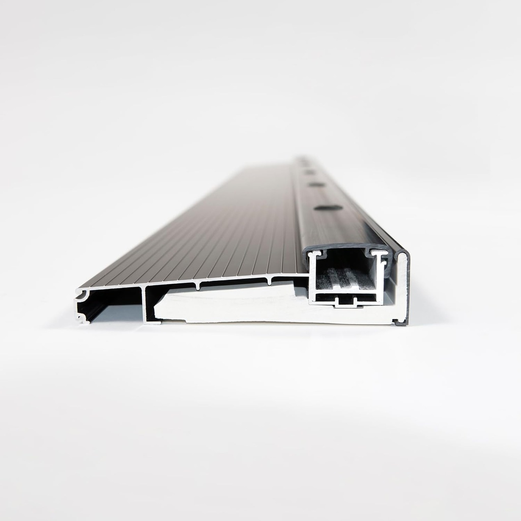 Adjustable Aluminum & Hardwood Threshold Waterproof and Hidden Screws -Add-on Extension Available - Heavy Duty - Commercial and Residential Multiple Sizes Available (Black, 48 inch)