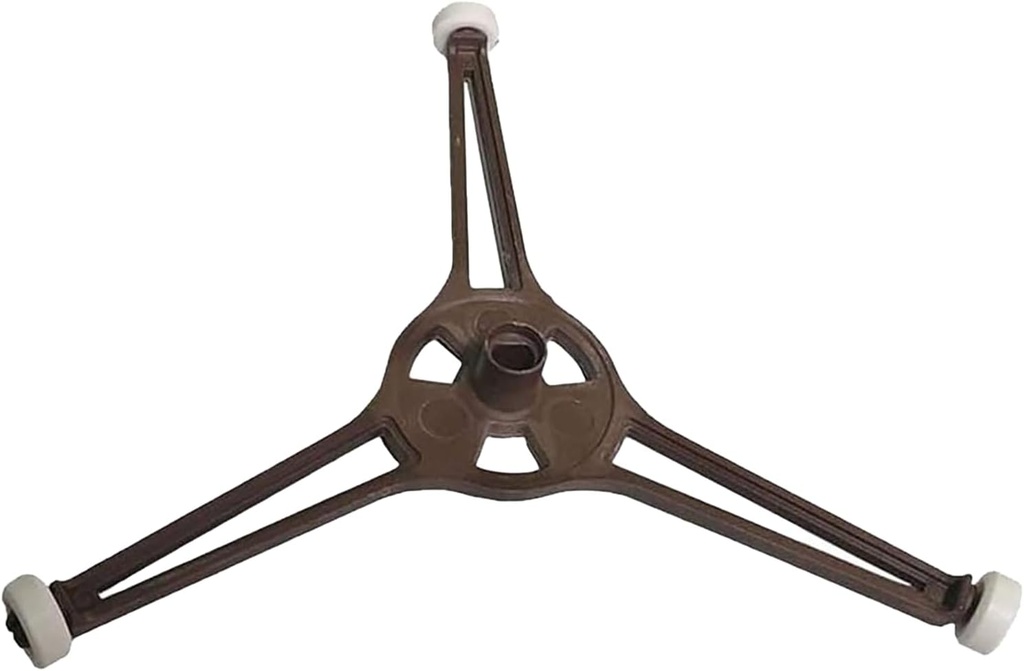 Microwave Turnpiece Holder for 9.6 Inch Microwave Oven Glass Flat Turntable Plate, Rotating Ring Roller Glass Plate Tray Support Holder, Triple Arm Rotating Support with Wheels (Roller Dia 14mm)