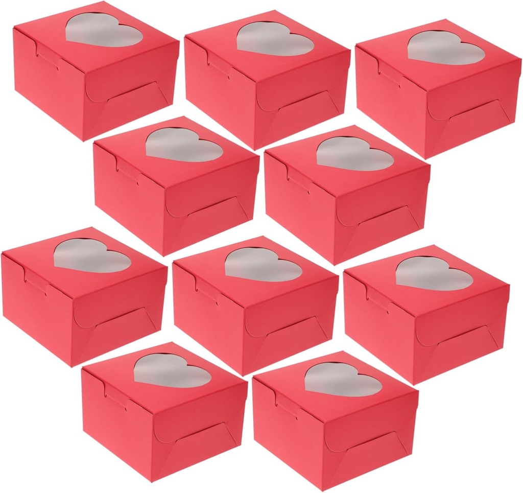 KICHOUSE 10pcs Muffins Box Cupcake Carrier Holder Bakery Boxes with Carrier Holder and Cake Box