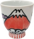 玉有 Imari Ware 09928 Seira Kiln Mt. Fuji Teacup, Red