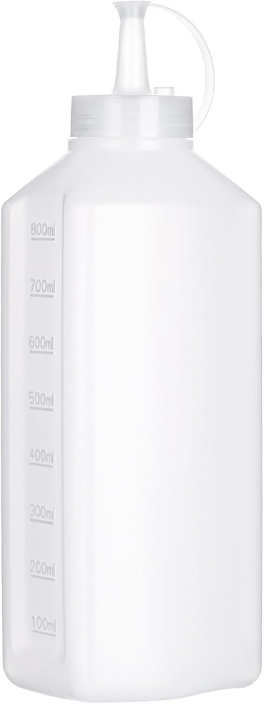 27 Ounce 800ml 27oz Squeeze Squirt Condiment Bottles with Cap Lids- top dispensers for ketchup mustard mayo hot sauces olive oil Household Kitchen,Narrow-mouthed