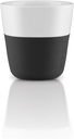 Eva Solo | 2 Espresso Tumbler Mugs | 3 oz Porcelain Coffee Cup Tumblers with Silicone-coated Grip | Danish Design, Functionality & Quality | Black