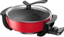 Electric Griddle Skillet Shabu Shabu Hot Pot Nonstick Cooking Frying Pan 2 Flavor Wok Fast Rapid Heat (Divided)