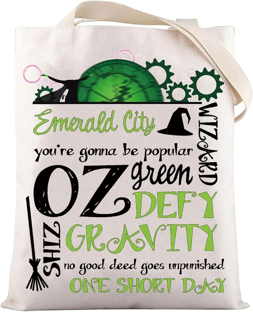 LEVLO Witch Musical Tote Bag Witch Fans Defy Gravity Musical Witch Shoulder Bag