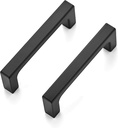 Ravinte Square Cabinet Handles 10 Pack, Solid Kitchen Cabinet Pulls Drawer Pulls Kitchen Cabinet Hardware Flat Handles, 3 Inch, Matte Black