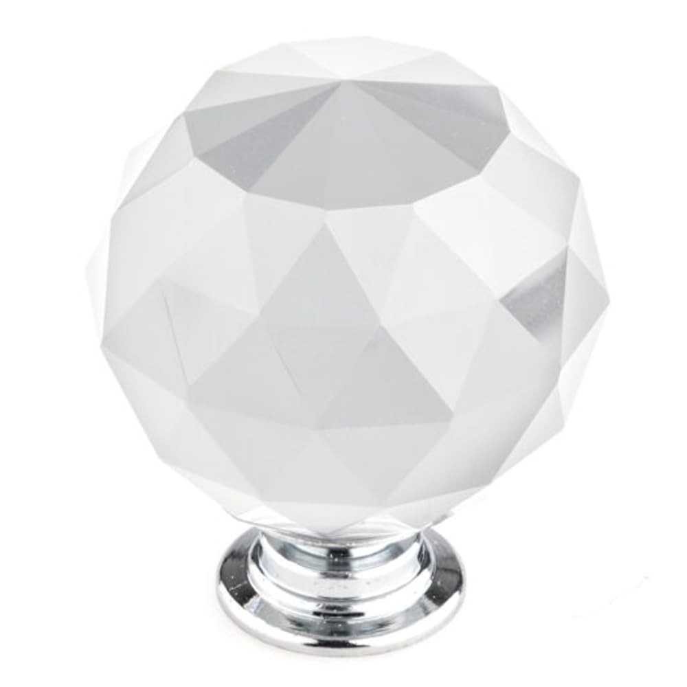 Richelieu Hardware BP87374014011 Pordenone Collection 1 9/16-inch (40 mm) Crystal and Chrome Modern Cabinet and Drawer Knob for Kitchen, Bathroom, and Furniture