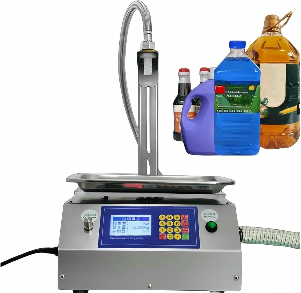 Filling Machine with Weighing Diaphragm Pump, Bottles Filling Machine, Automatic Bottling Machine with Digital Control, for Soy Sauce, Drinks, Vinegar and Juice ~/