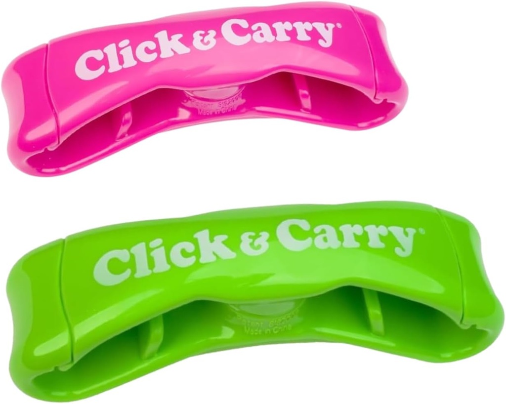 Click & Carry Grocery Bag Carrier, 1 Pack, Fuchsia - As seen on Shark Tank, Soft Cushion Grip - Grocery Bag Carrier, 1 Pack, Green - As seen on Shark Tank, Soft Cushion Grip