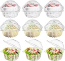 Bekith 150 Pack Individual Cupcake Holder, Thick Clear Plastic Dome Single Cupcake Carrier Muffin Container Holders Cases Boxes Cups for Sandwich, Hamburgers, Fruit, Salad, Party Favor Cake