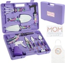 Gardening Gifts for Mom Kit with Purple Flower Print,Garden Hand Tool Set for Women Mothers Day Birthday Gift