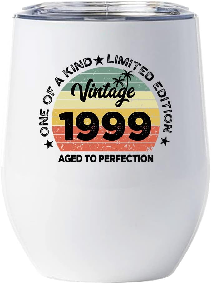 Limited 1999 Wine Glass 26 Years Vintage Cup 26th Birthday Retro Tumbler Gift