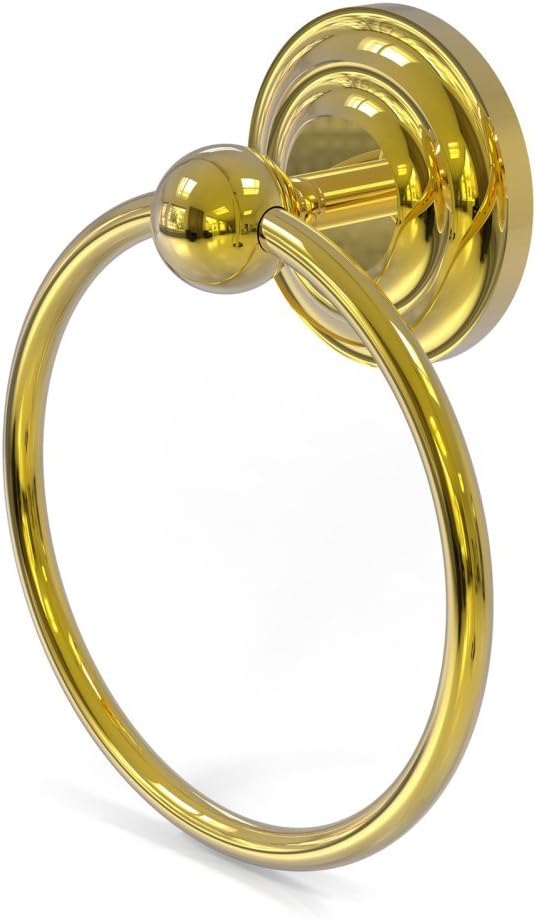 Allied Brass PQN-16 Prestige Que Towel Ring, Polished Brass