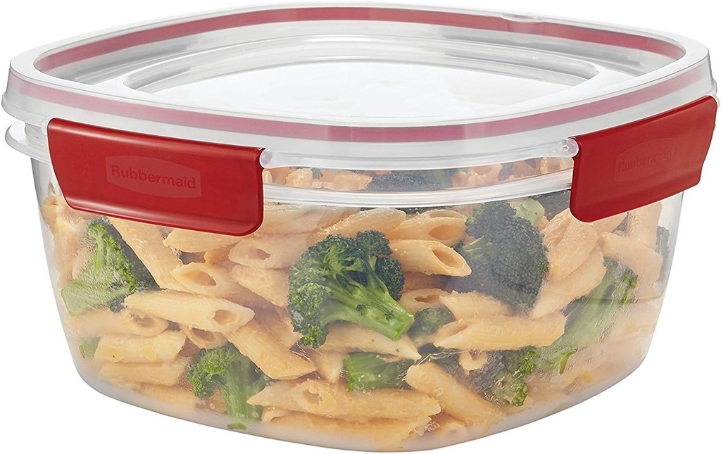 Rubbermaid Easy Find Lids 14-Cup Food Storage Container, Clear with Red Tabs